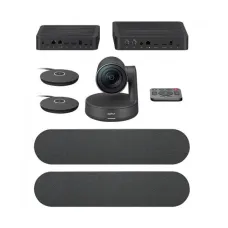 Logitech Rally Plus Video Conferencing Set (8 Pcs Set/Audio Coverage 24 Feet)